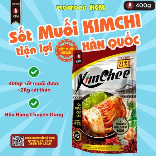 Sốt Muối Kimchi Cải Thảo Cắt Lát KimKore Gia Vị Hoàn Chỉnh (Gói 400g)
