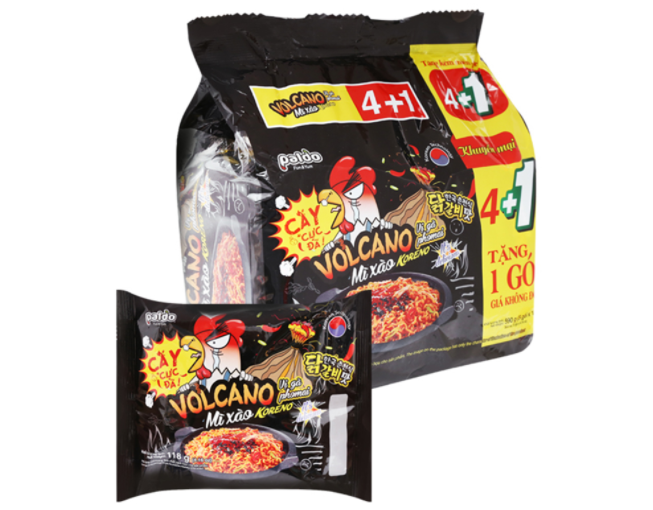 Review Mì xào Koreno Volcano